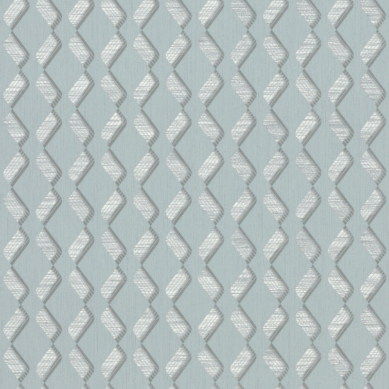 33653 Serene ZigZag Grey and Green Wallpaper By Galerie