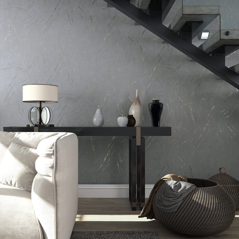 33669 Serene Plaster Grey Wallpaper By Galerie