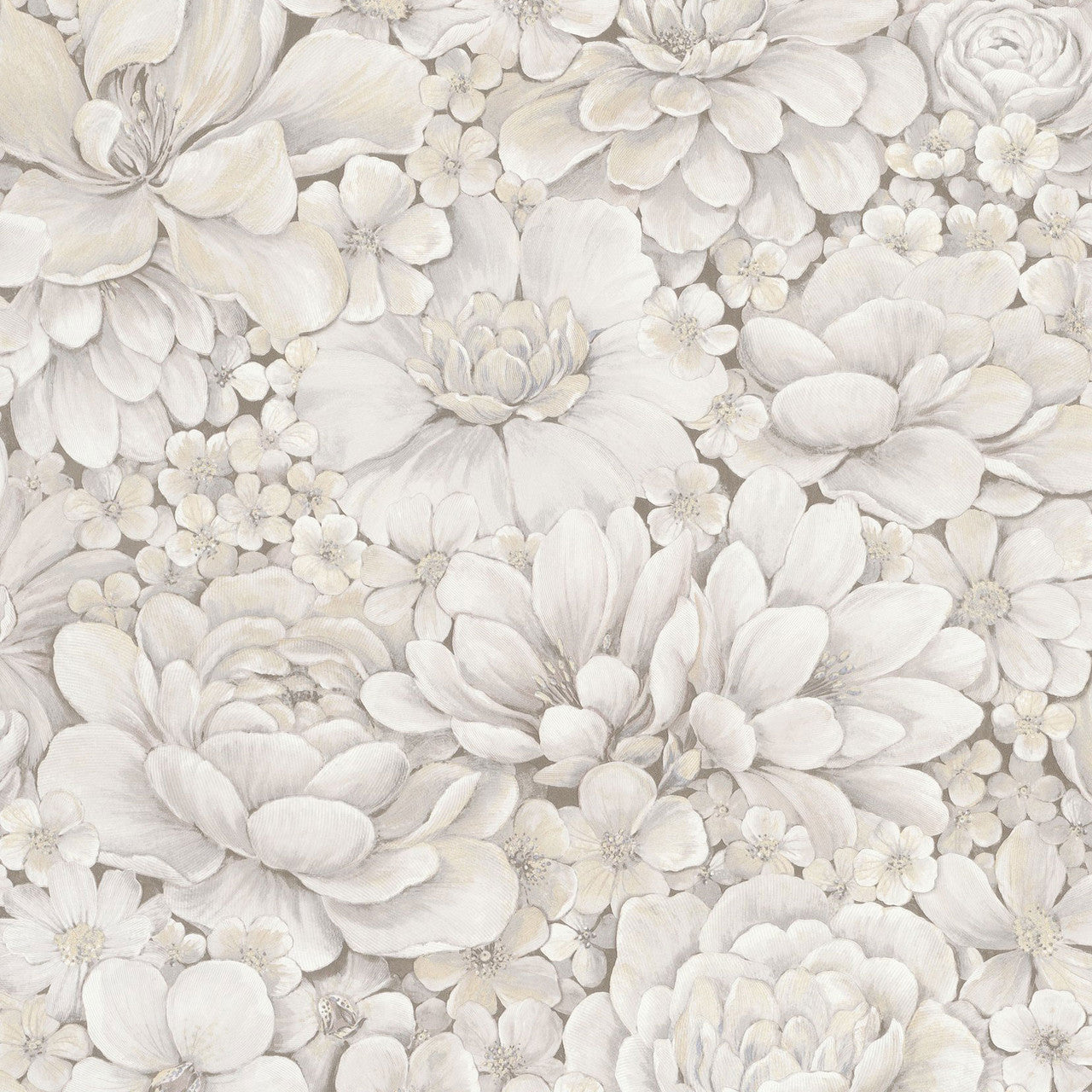 33951 Floral Texture The New Design Book Greige Wallpaper By Galerie