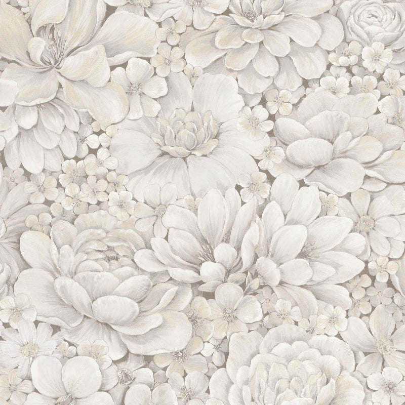 33951 Floral Texture The New Design Book Greige Wallpaper By Galerie