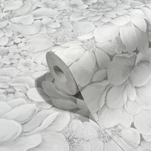 33952 Floral Texture The New Design Book White and Grey Wallpaper By Galerie