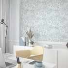 33953 Floral Texture The New Design Book Blue and Grey Wallpaper By Galerie