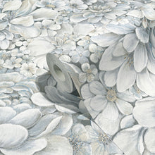 33953 Floral Texture The New Design Book Blue and Grey Wallpaper By Galerie