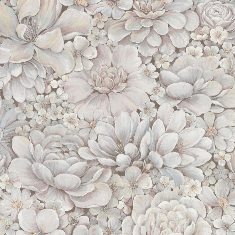 33954 Floral Texture The New Design Book Pink and Grey Wallpaper By Galerie