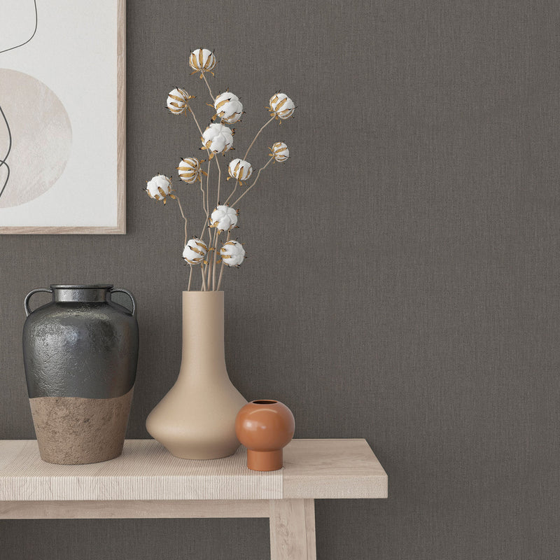 33967 Eden Linen Grey Wallpaper By Galerie