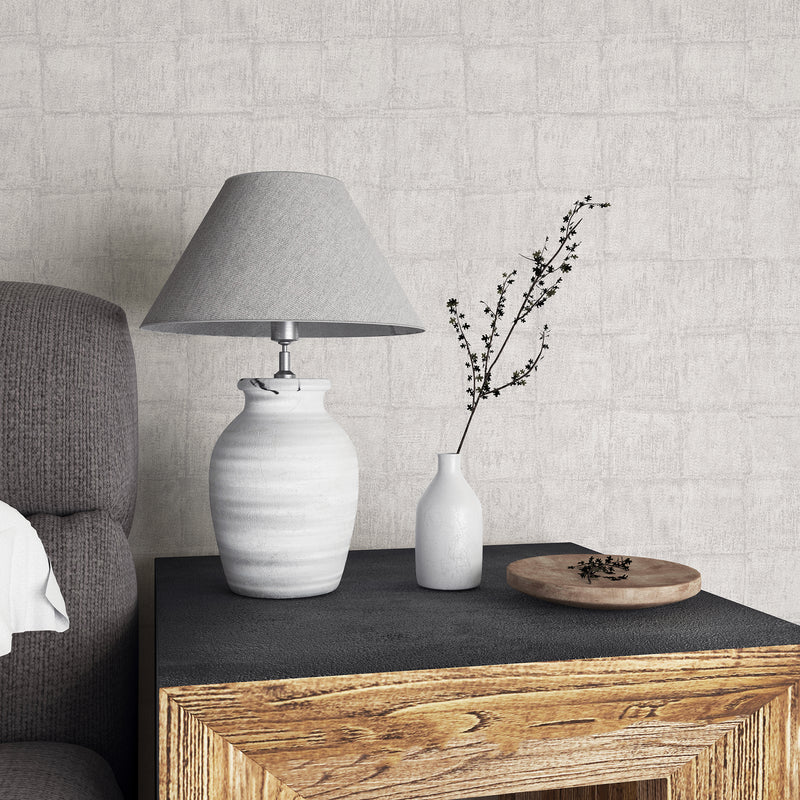 33968 Eden Tile Grey Wallpaper By Galerie
