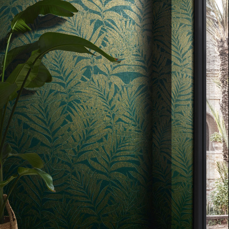 34007 Tree Leaf The New Design Book Green and Gold Wallpaper By Galerie