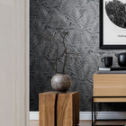 34008 Tree Leaf The New Design Book Black, Silver and Pink Wallpaper By Galerie
