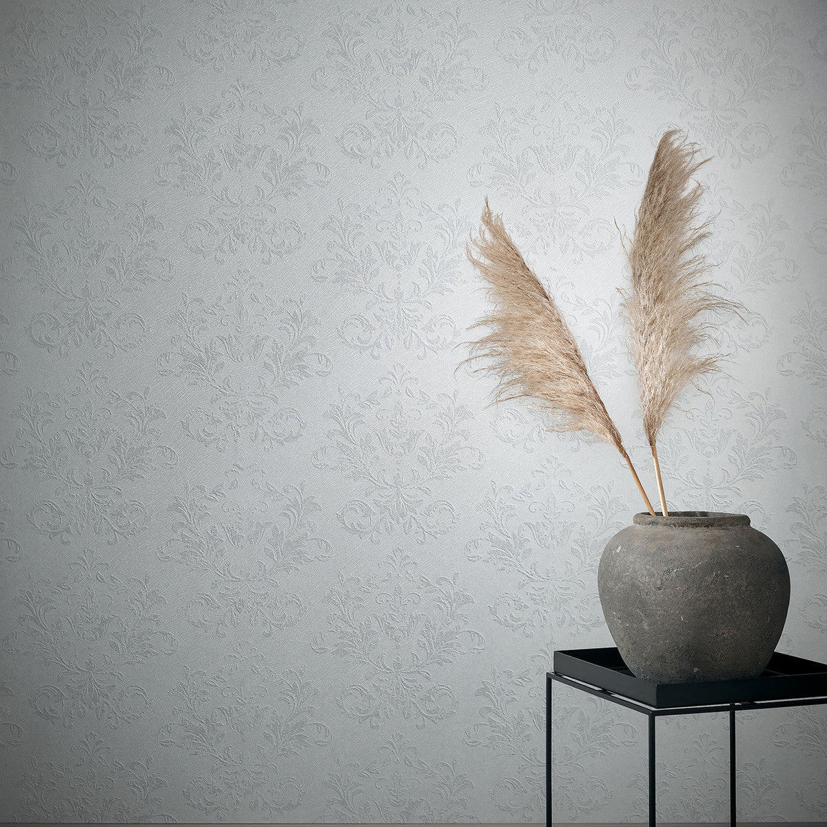 34010 Damask The New Design Book White Wallpaper By Galerie