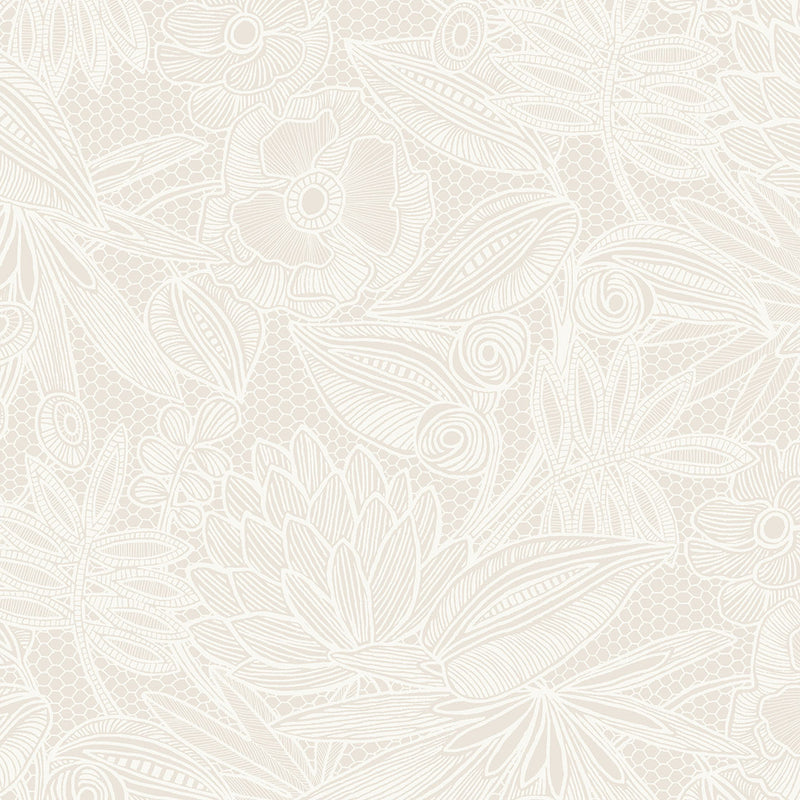 340110 Floral Lace White Gilded Wallpaper by Eijffinger