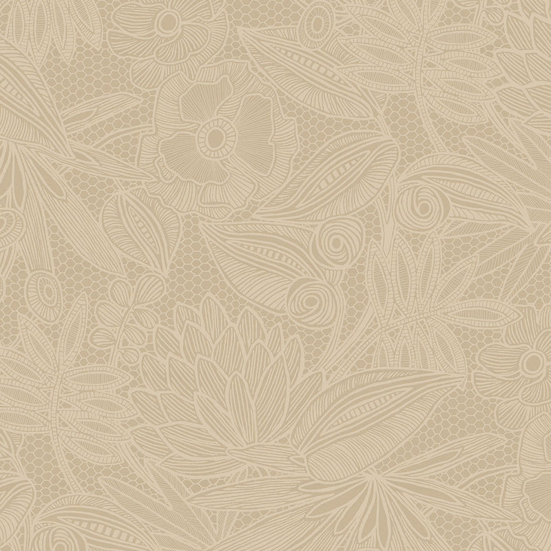 340112 Floral Lace Sand Gilded Wallpaper by Eijffinger