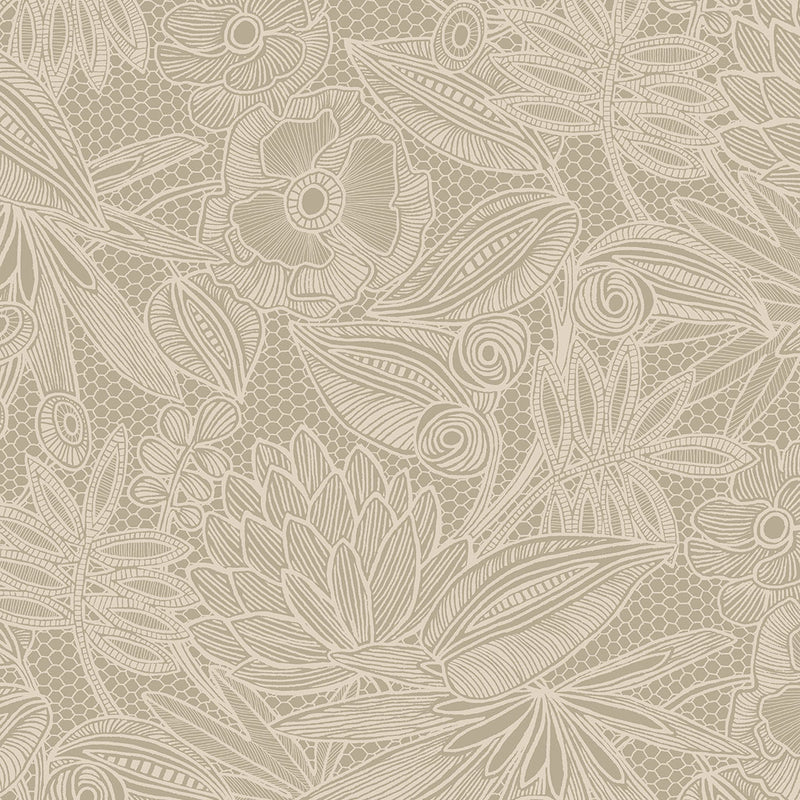 340113 Floral Lace Green Gilded Wallpaper by Eijffinger