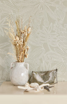340113 Floral Lace Green Gilded Wallpaper by Eijffinger