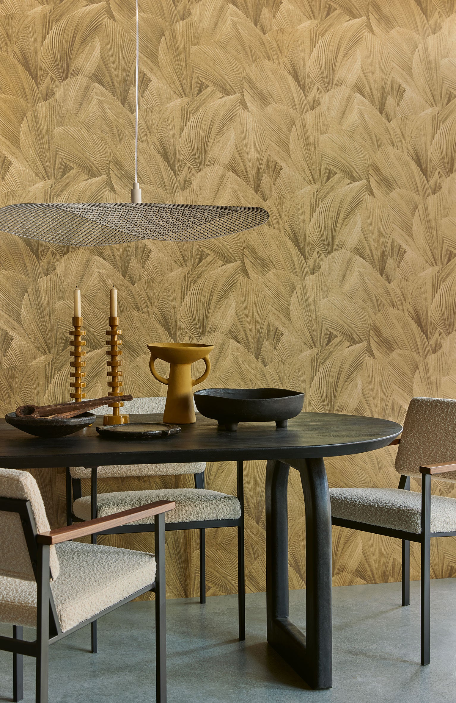 340124 Abstract Leaves Gold Gilded Wallpaper by Eijffinger