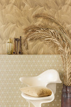 340124 Abstract Leaves Gold Gilded Wallpaper by Eijffinger