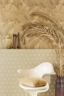 340124 Abstract Leaves Gold Gilded Wallpaper by Eijffinger
