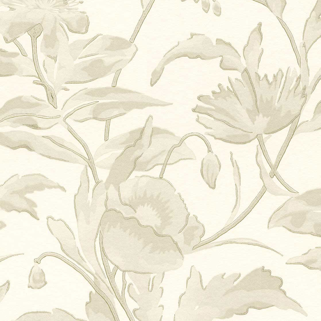 340130 Meandering Floral Cream Gilded Wallpaper by Eijffinger