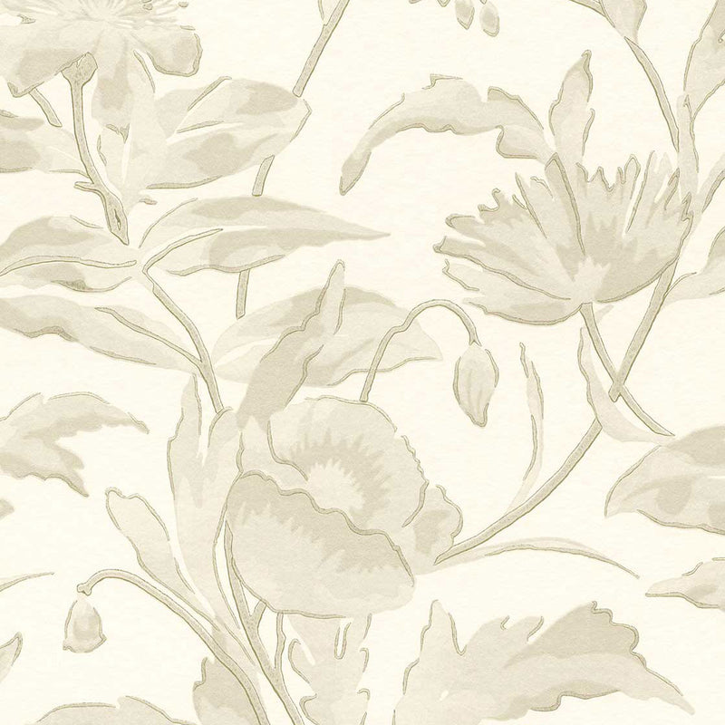 340130 Meandering Floral Cream Gilded Wallpaper by Eijffinger