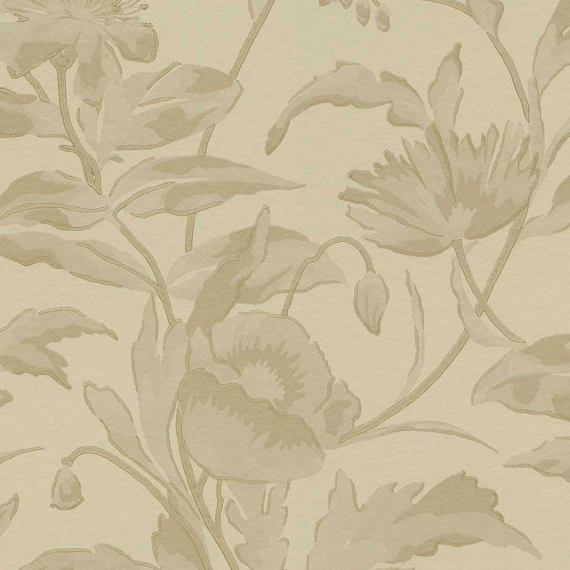 340132 Meandering Floral Gold Sand Gilded Wallpaper by Eijffinger