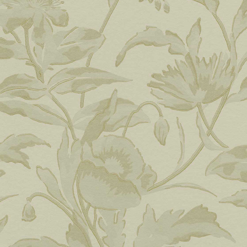 340133 Meandering Floral Green Gilded Wallpaper by Eijffinger