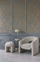 340134 Meandering Floral Blue Gilded Wallpaper by Eijffinger