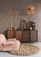 340135 Meandering Floral Brown Gilded Wallpaper by Eijffinger