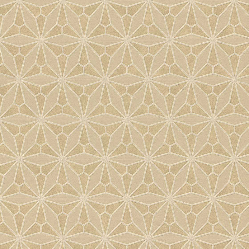 340141 Geo Floral Sand Gilded Wallpaper by Eijffinger