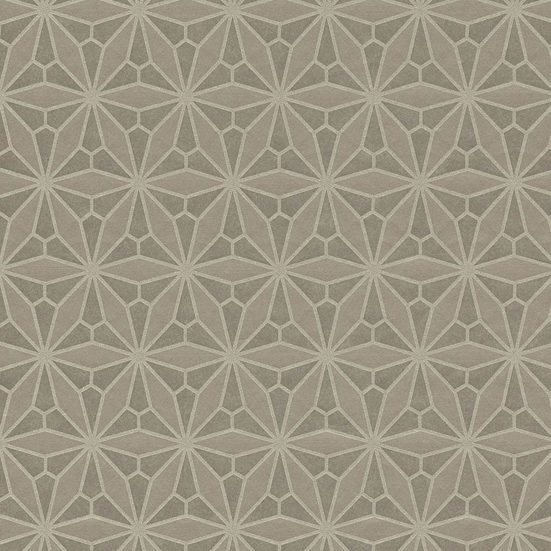 340143 Geo Floral Taupe Gilded Wallpaper by Eijffinger