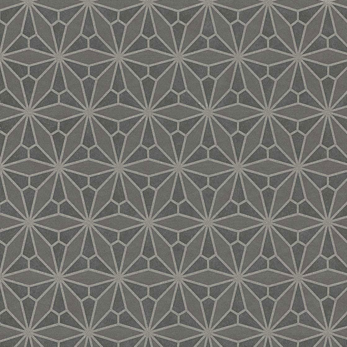 340144 Geo Floral Grey Gilded Wallpaper by Eijffinger