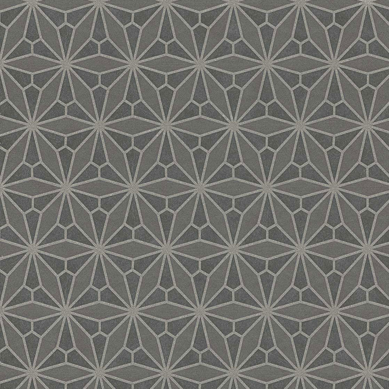 340144 Geo Floral Grey Gilded Wallpaper by Eijffinger