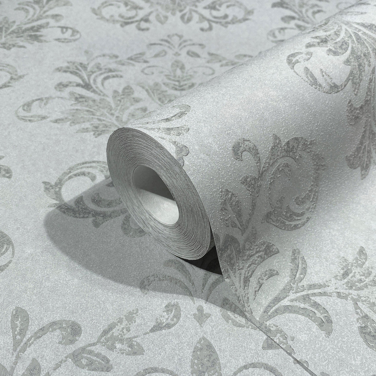 34014 Damask The New Design Book Grey and Silver Wallpaper By Galerie