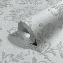34014 Damask The New Design Book Grey and Silver Wallpaper By Galerie