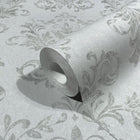 34014 Damask The New Design Book Grey and Silver Wallpaper By Galerie