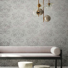 34014 Damask The New Design Book Grey and Silver Wallpaper By Galerie