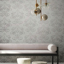 34014 Damask The New Design Book Grey and Silver Wallpaper By Galerie