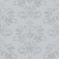 Damask Grey and Silver Wallpaper by Galerie