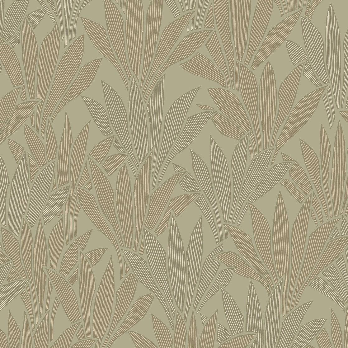 340151 Abstract Palm Green Gilded Wallpaper by Eijffinger