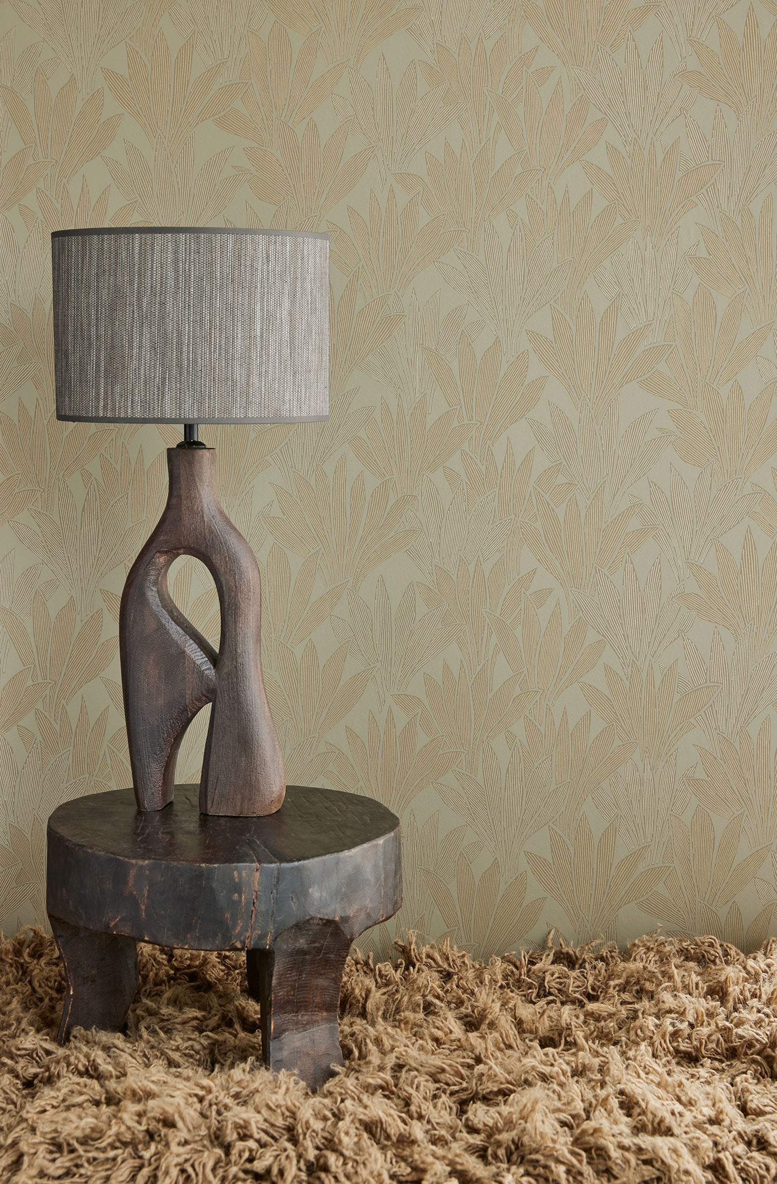 340151 Abstract Palm Green Gilded Wallpaper by Eijffinger
