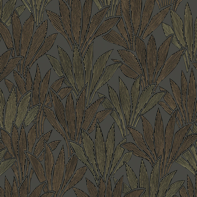 340154 Abstract Palm Silver Grey Gilded Wallpaper by Eijffinger