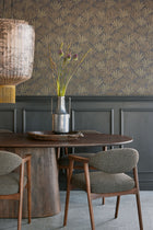 340154 Abstract Palm Silver Grey Gilded Wallpaper by Eijffinger