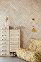 340160 Herringbone Cream Gilded Wallpaper by Eijffinger
