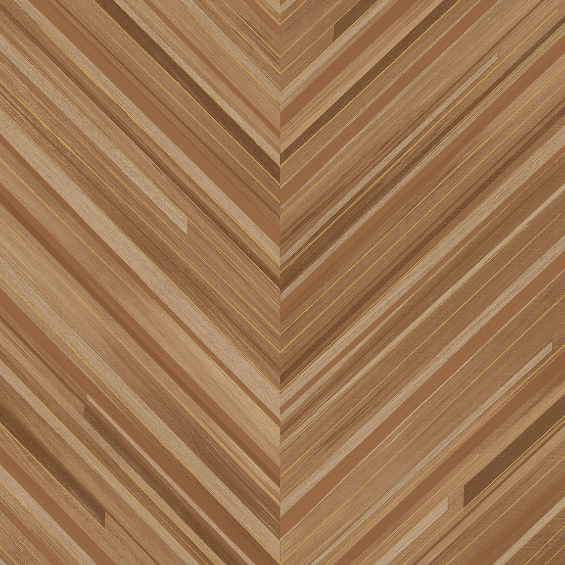 340162 Herringbone Copper Gilded Wallpaper by Eijffinger