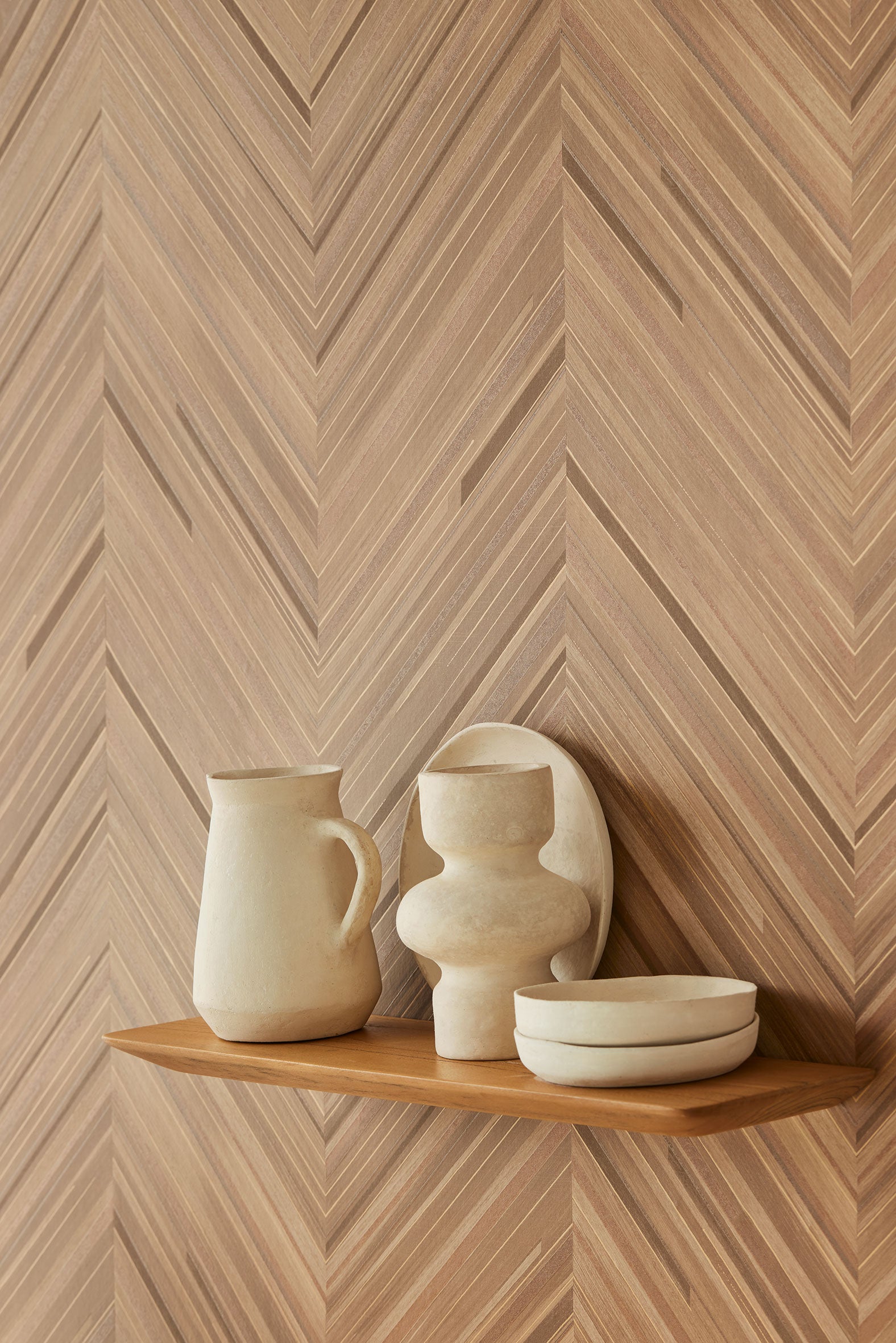 340162 Herringbone Copper Gilded Wallpaper by Eijffinger