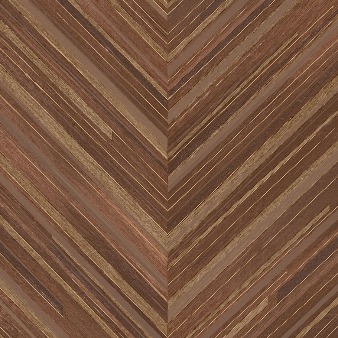 340163 Herringbone Brown Gilded Wallpaper by Eijffinger