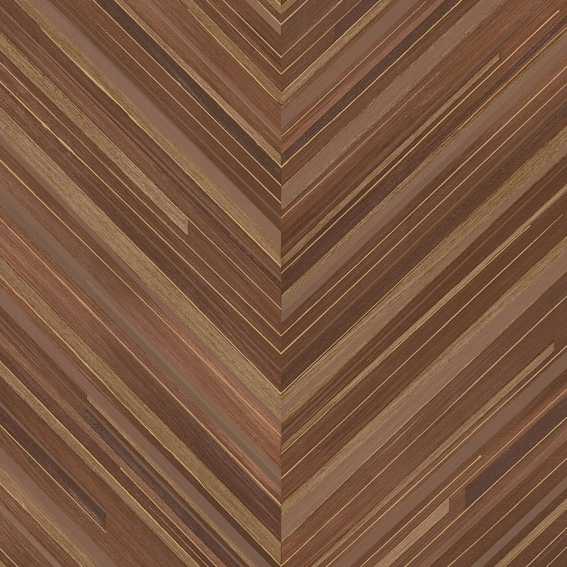 340163 Herringbone Brown Gilded Wallpaper by Eijffinger