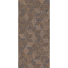 340180 Herringbone Geo Dark Brown Gilded Mural by Eijffinger