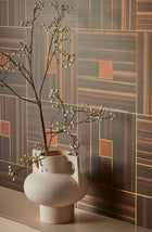 340183 Geo Square Brown Gilded Mural by Eijffinger