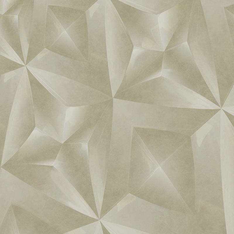340188 Geo Diamond Green Gilded Mural by Eijffinger