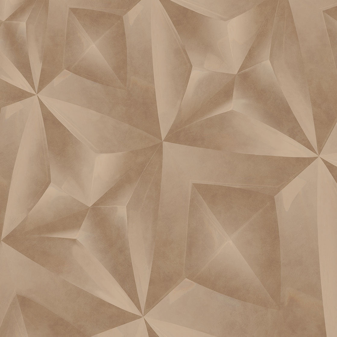 340189 Geo Diamond Brown Gilded Mural by Eijffinger