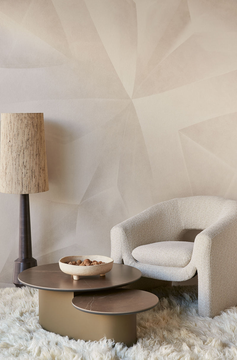 340190 Crystal Beige Gilded Mural by Eijffinger